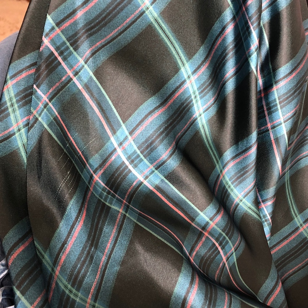 New Vince Plaid Lace Trim Dress - Picture 10 of 16